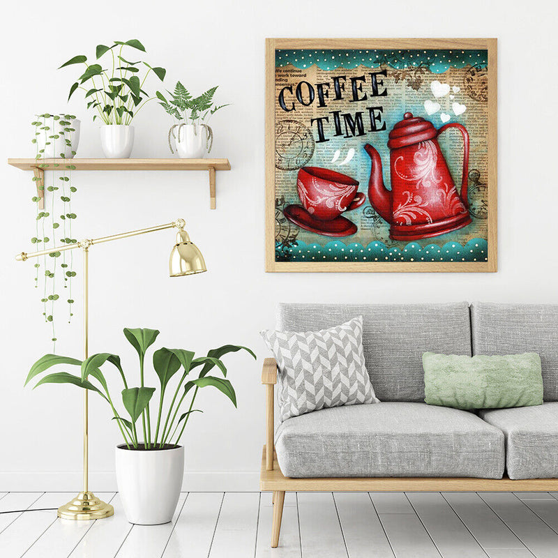 DIY Coffee Time Oil Paint by Numbers Acrylic Drawing Kit Coloring Picture G