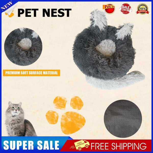 Cute Plush Cat Beds Cozy Breathable Portable Cat Kennel Comfortable Pet Suppl
