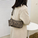 Women Leopard Print Zipper Shoulder Bag Mini Purse Composite Bag (Khaki)