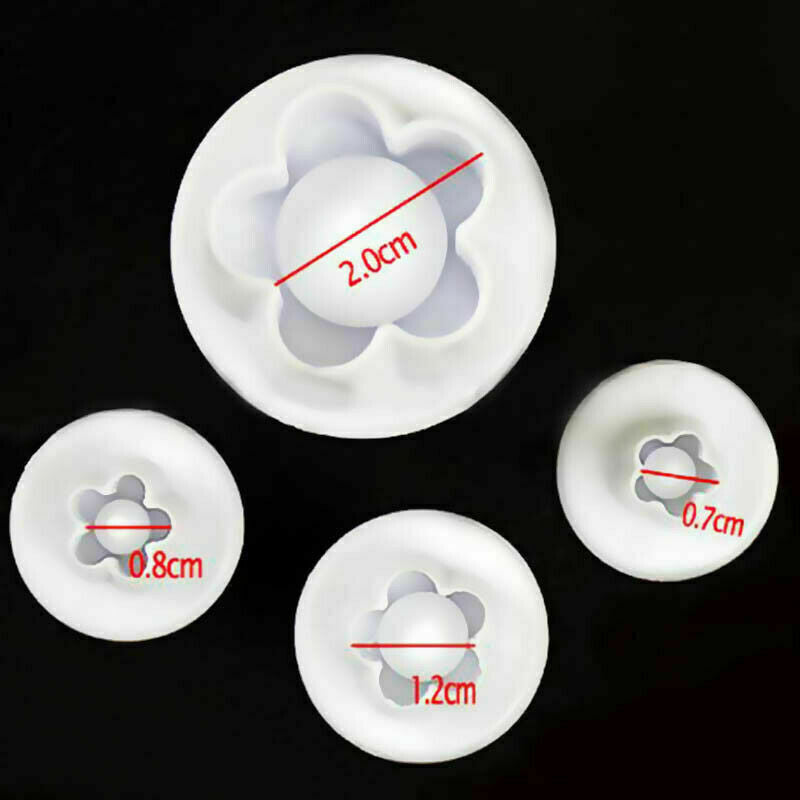 4 pcs*Plum Flower Icing Fondant Cake Sugarcraft Decorating Plunger J5P0 J0H2