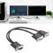 15 Pin VGA Male to 2 Female Y Splitter Cable Monitor Adapter for PC TV #F