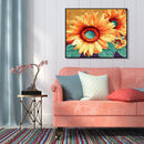 Frameless DIY Painting By Numbers Sunflower Hand Painted Canvas Wall Art Pi