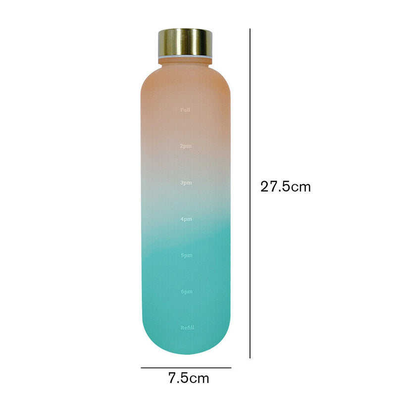 1000ml Water Bottle Frosted Outdoor Sports Drinking Kettle (Orange Green)