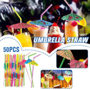 50x Cocktail Umbrella Drinking Straws Birthday Wedding Party Drink Decor`