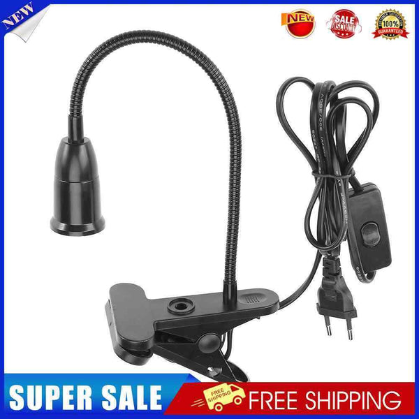 5PCS 1.7m E27 Clamp Lamp Base EU Plug  LED Socket Holder with Switch Wire