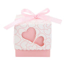 10pcs Double Hollow Heart Design Ribbon Candy Boxes Cut Wedding Party Favor G
