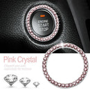 40mm/1.57in OD Car Auto Start Switch Button Decorative Diamond Ring(Pink)