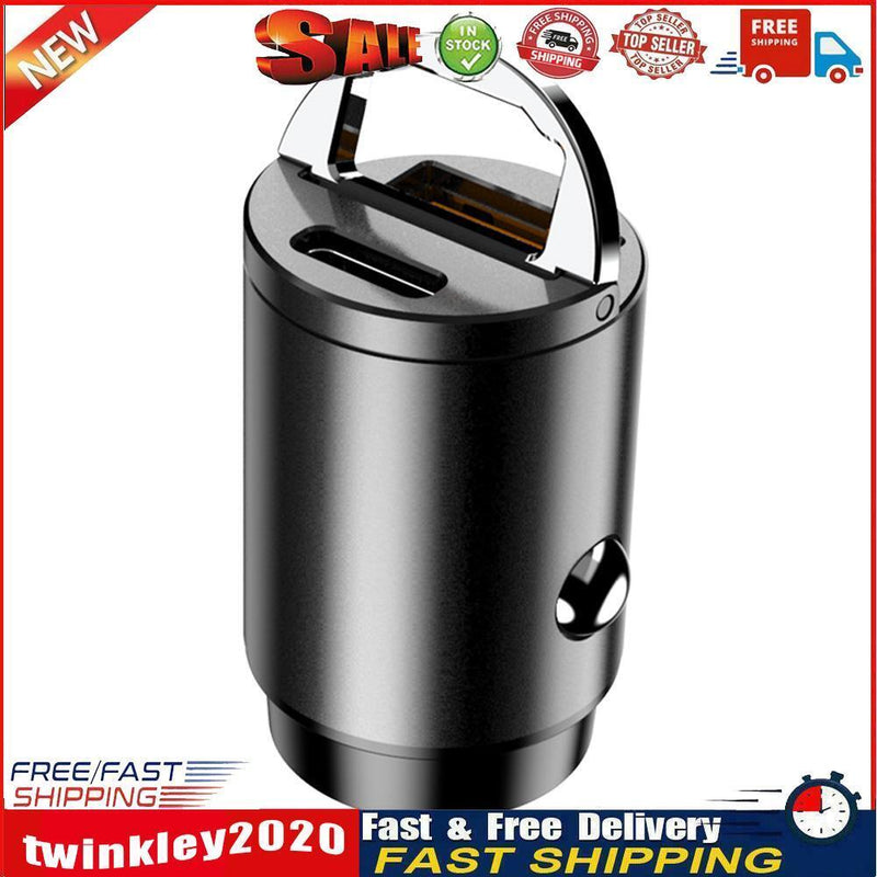 5A Dual USB Fast Charging Mobile Phone 30W Mini Car Charger Parts (QC+PD) Newly
