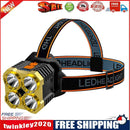4LED Strong Headlight Flashlight USB Waterproof Camping Fishing Headlamp