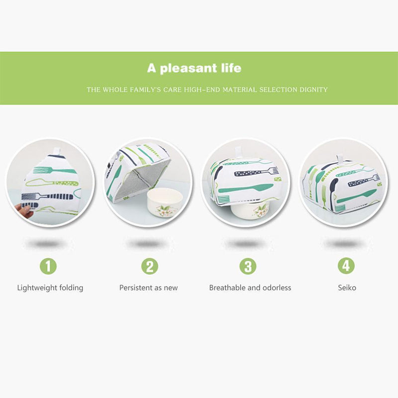 Kitchen Insulation Aluminum Foil Food Cover Folded Anti Mosquito Cover (L)