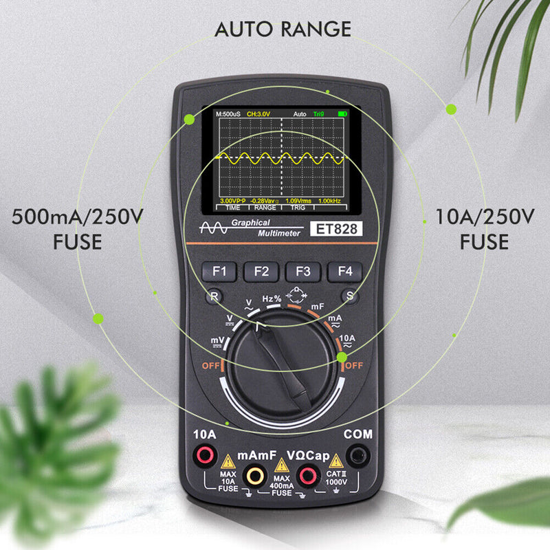 ET828 2-Inch Oscilloscope Multimeter Digital 1MHz 2.5Msps Resistance Test Meter