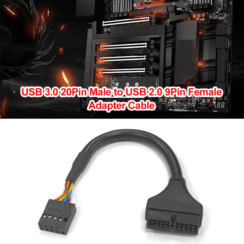 15cm USB 3.0 to USB 2.0 Wire 20 Pin Male to 9 Pin Female Adapter Cable