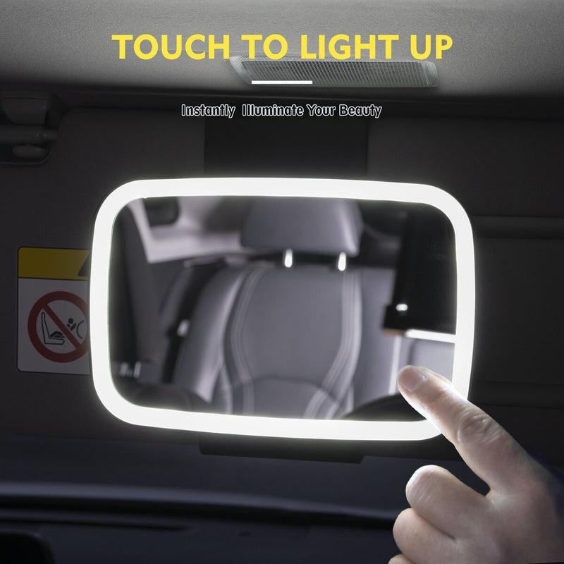 LED Light Car Sun Visor Vanity Mirror Sun-shading Cosmetic Automobile
