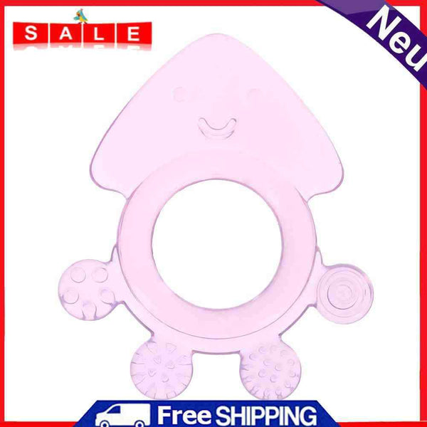 Cute Baby Teether Kids Silicone Teething Chewable Pacifier (Pink Octopus)