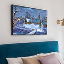 Snowy village 50x40cm Oil Paint By Numbers Picture DIY Painting HY2106002