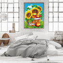 DIY Sunflower and Bird Full Round Diamond Painting Mosaic Kits Wall Decor Craft