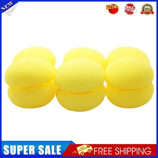 6pcs Sponge Curling Rollers Hair Soft Foam Balls DIY Hairdressing (Yellow)