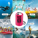 Waterproof Dry Bag Pack Sack Swimming Kayaking River Trekking (5L Pink)