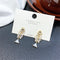 Women Elegant Dangle Zircon Drop Ear Stud Rhinestone Ear Clip Fish Earrings