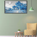 5D Diamond Painting Kit Blue Woods Full Round Drill DIY Landscape Wall Art