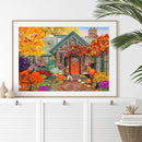 Autumn Courtyard Dog 5D DIY Diamond Painting Kits Full Round Drill Wall Decor