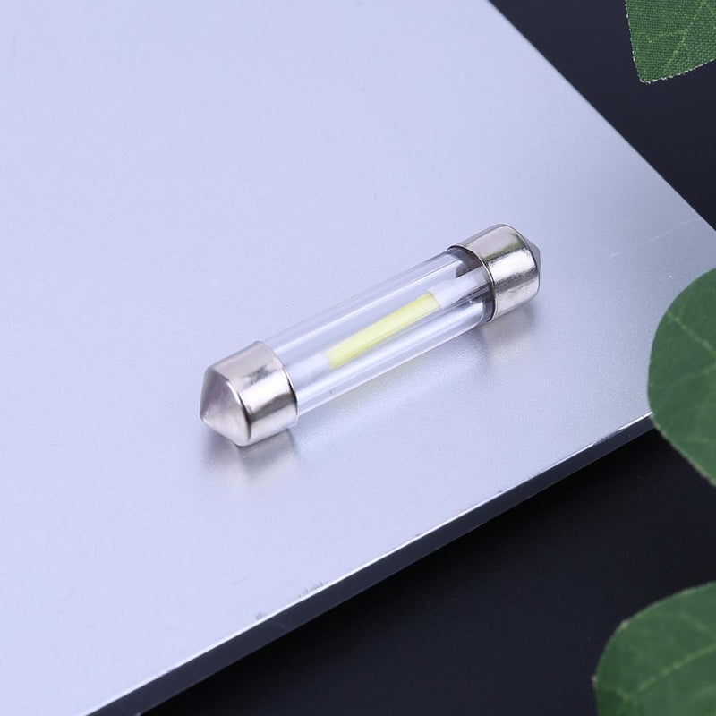 10pcs 39mm White COB LED Car Interior Glass Lens Festoon Dome Reading Light