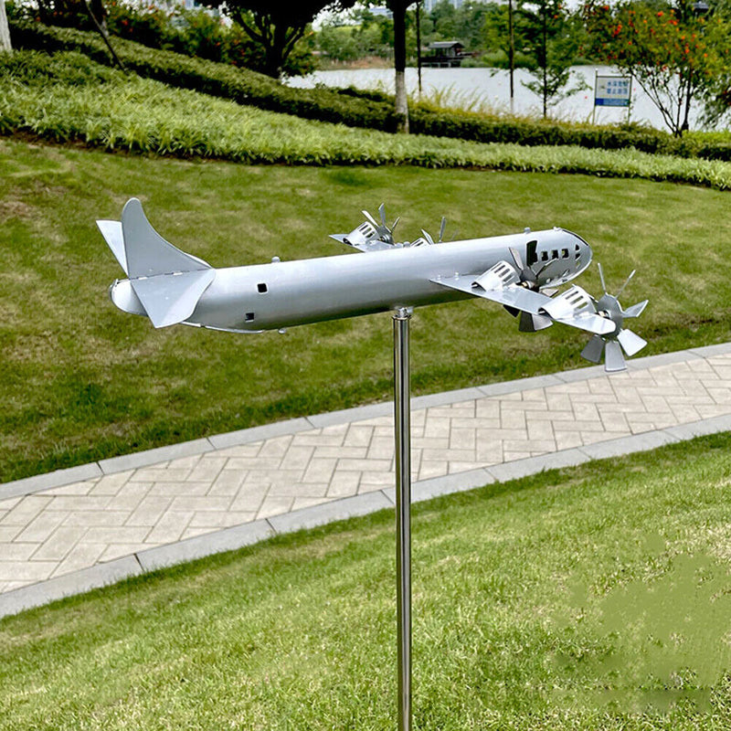 Aircraft Modeling Metal Windmill Garden Sculpture Home Decors for Yard Garden