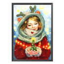40x53cm Cross Stitch Full Embroidery Kit Christmas Girl Home Decoration Stamped