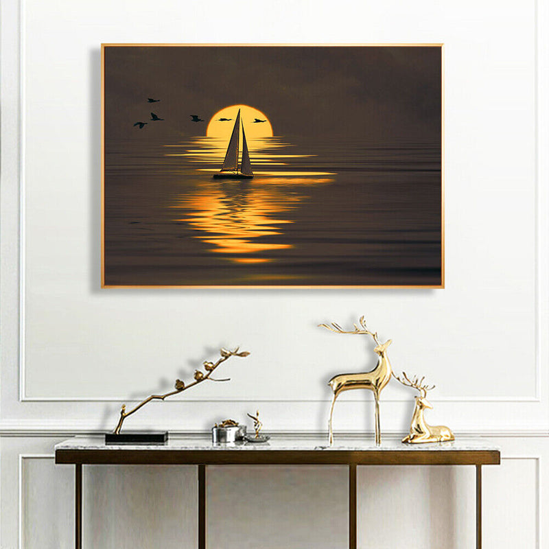 Frameless Sunset Sea Landscape Digital Paint Painted By Numbers On Canvas
