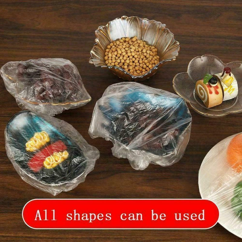 100PCS Disposable Food Cover Plastic Wrap Elastic Kitchen Lids For Fruit L8T8