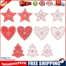 10pcs 5cm Wood Christmas Hanging Ornaments Pendant DIY Xmas Tree Decor (L)