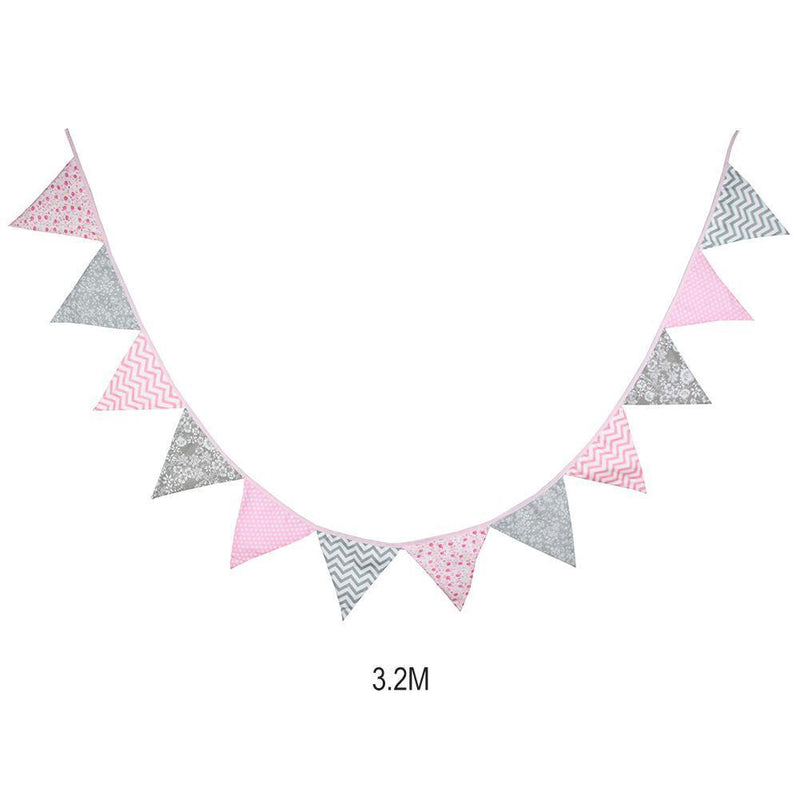 12 Flags Triangular Red Flag Bunting Wedding Birthday Party Home Decoration