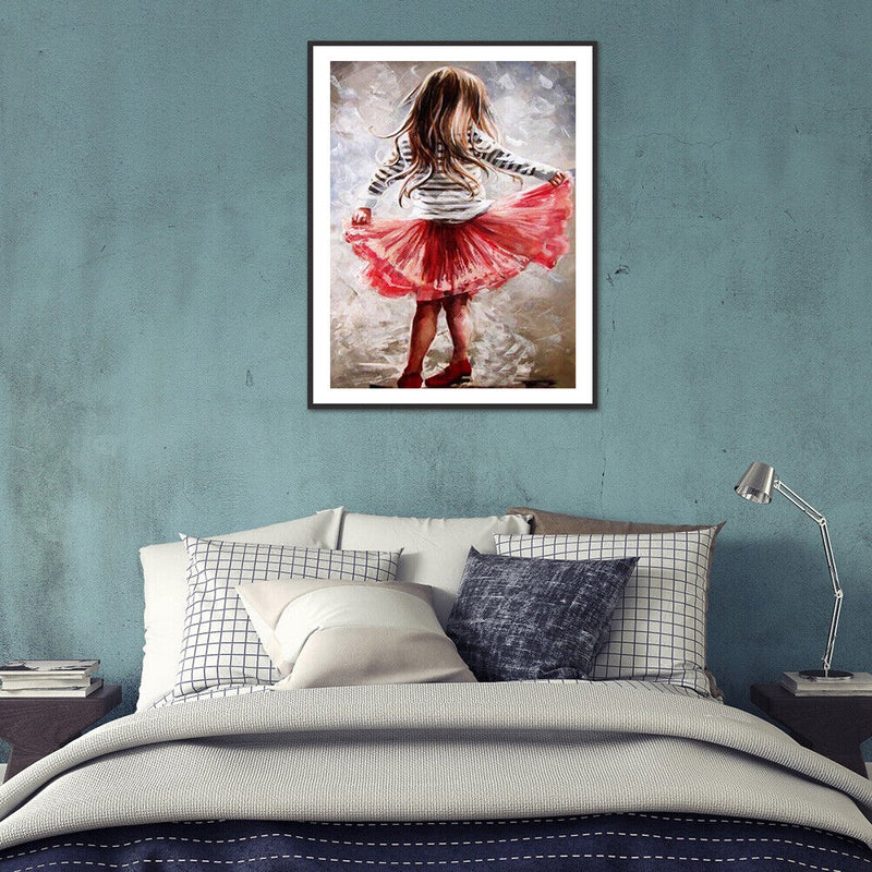 DIY Full Round Drill Diamond Painting little girlMosaic Rhinestone Art Craf