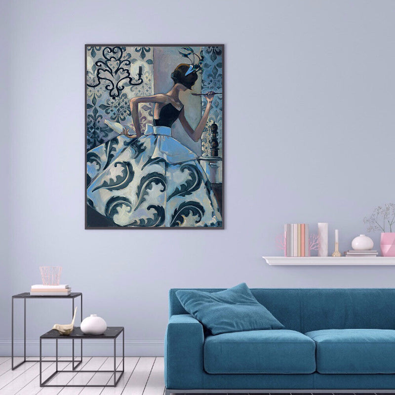 DIY Canvas Digital Oil Picture Big Dress Girl Paint by Number Home Picture Decor