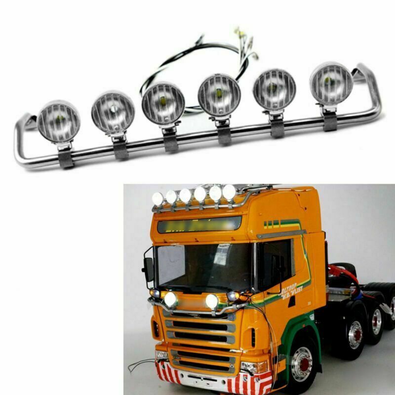 LED Spotlight Light for 1:14 Tamiya Scania RC Tractor Truck Top Roof Light Bar 6