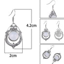 Ear Studs Amethyst Dangle Moonstone Earrings Openwork Pattern Moonlight