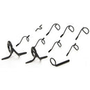 Fishing Rod Guides Stainless Steel Tip Top Ring Pole Repair Kit (Black)