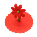 Sunflower Dustproof Reusable Silicone Cup Lid Insulation Cup Cover (Red) Newly