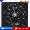 Tarot Card Tablecloth Zodiac-pattern Flannel Tarots Cloth 49x49cm (Black)