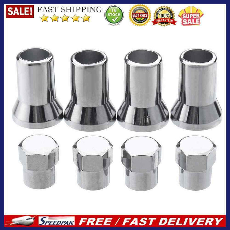 4pcs TR413 Chrome Car Truck Tire Wheel Tyre Valve Stem Hex Caps w/ Sleeves
