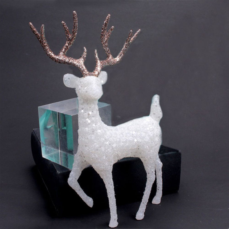 White Flash Home Ornament Christmas Crystal Deer Table Decoration Christmas Elk