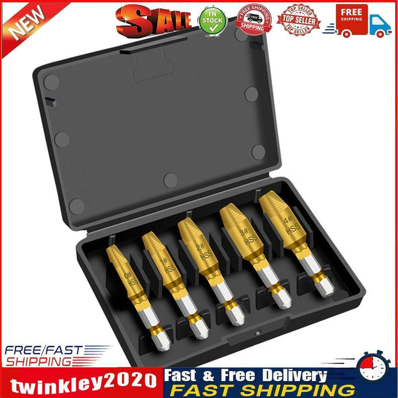 5pcs HSS 4241 Broken Screw Extractor Hex Handle Damaged Screw Bolt Remover Newly