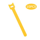 10pcs Self Adhesive Cable Fastener Tape Reusable Durable Loops Tie Strap Belt