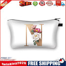 Flower letters Printed Hand Hold Travel Storage Cosmetic Bag Toiletry Bag