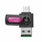 2 in 1 USB OTG Card Reader Micro USB OTG TF SD Card Reader Adapter (Pink)