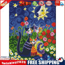 Full Cross Stitch Embroidery 14CT Stamped Sun Cat Needlework Home Ornament