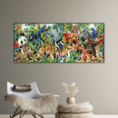DIY Hand Paint on Canvas Animal Family Oil Picture Drawing Paint By Numbers