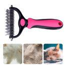 Brush Grooming Tool Pet Fur Trimming Dematting Comb (Double Side Red B) Newly