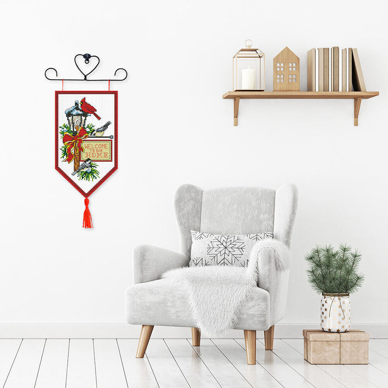 Christmas Banner Pendant 14CT Stamped Cross Stitch Needlework Set (015) Newly