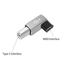 USB Type C to USB Type B Adapter for Printer MIDI Controller (White Elbow)